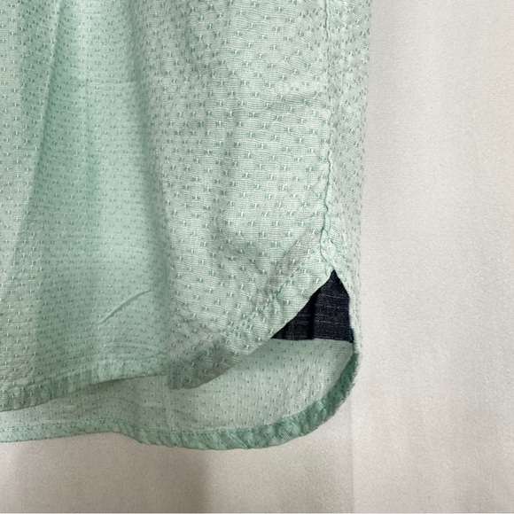 Thread & Cloth Button Up Textured Short Sleeve Collared Lightweight Blue XL - Picture 6 of 11